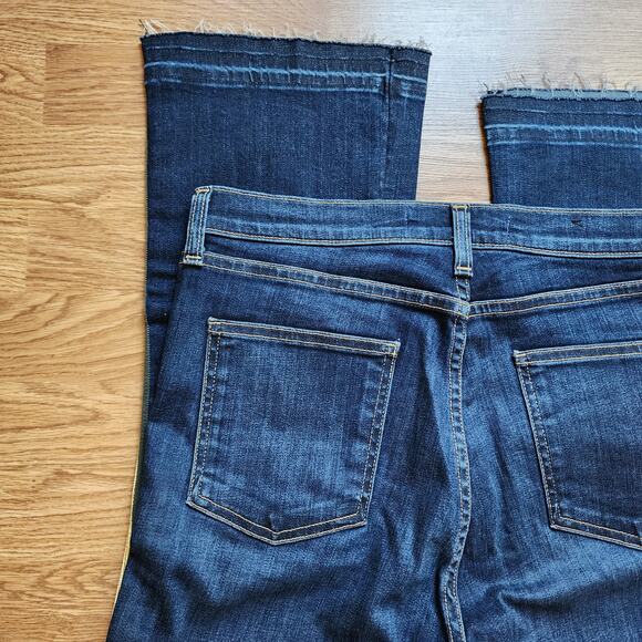 Veronica Beard Jeans Womens Size 30 Carolyn 10" Baby Boot Dark Wash Gold Stripe - Picture 6 of 11